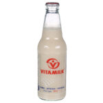 Vita Milk in a transparent bottle and a white aluminium seal cap